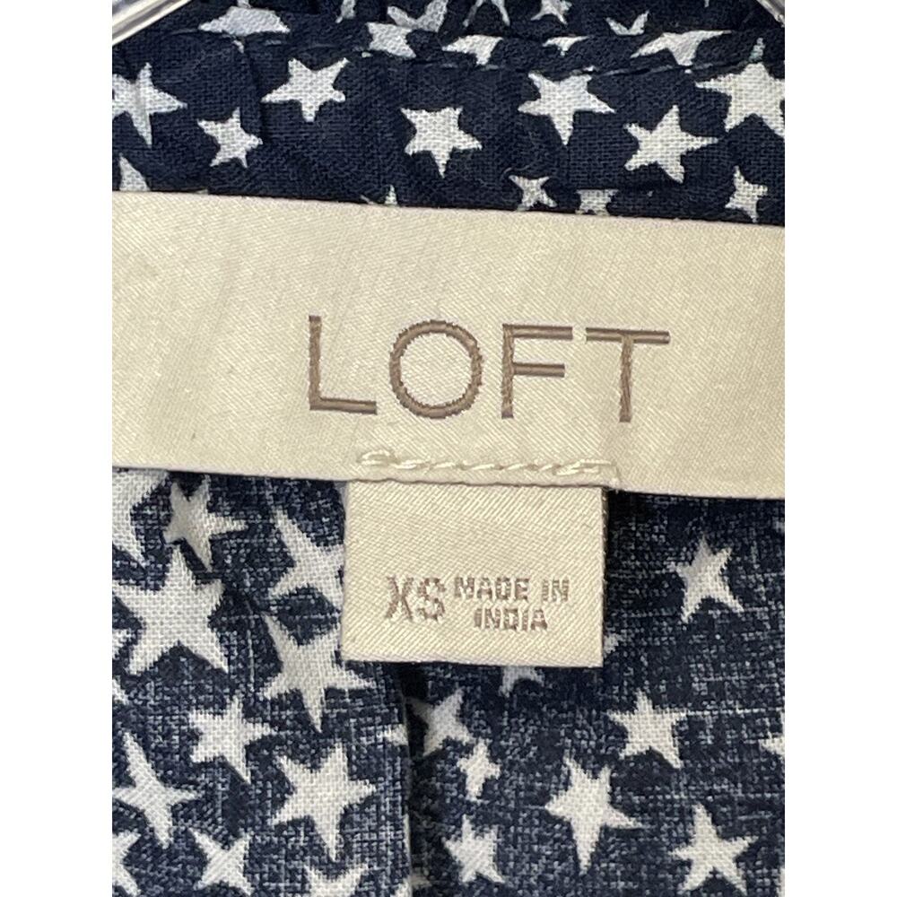 LOFT Shirt‎ Womens XS Star Print Button Front Sleeveless Top - Picture 5 of 8